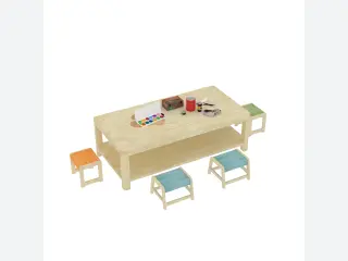 Wooden Kids Activity Table with Stools - Creative Art Station — HonPlay