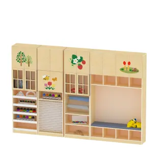 Multi-Functional Wooden Classroom Storage Unit - Creative Art Center for European Kindergartens - HonPlay