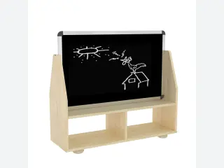 Wooden Classroom Storage Unit with Integrated Chalkboard - Educational Furniture — HonPlay