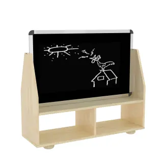 Wooden Classroom Storage Unit with Integrated Chalkboard - Educational Furniture for Warsaw Kindergarten Market - HonPlay