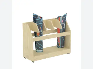 Mobile Wooden Rug Storage Rack - Kindergarten Classroom Furniture for European Market — HonPlay