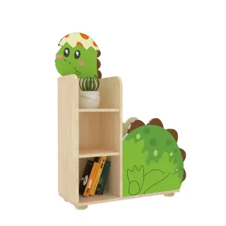 Dinosaur Themed Kids Bookshelf - Creative Wooden Storage for Kindergarten Classrooms in Berlin - HonPlay