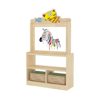 Wooden Children's Art Easel & Storage Unit - Creative Learning Furniture for Prague Kindergarten - HonPlay