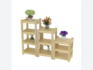 Wooden Multi-Tier Flower Stand - Indoor Display Shelf for European Flower Shops — HonPlay