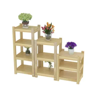 Wooden Multi-Tier Flower Stand - Indoor Display Shelf for European Flower Shops - HonPlay