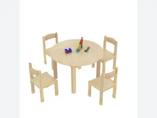 Solid Wood Round Activity Table Set - Kindergarten Furniture — HonPlay
