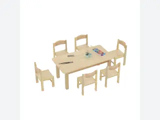Solid Wood Children's Activity Table and Chair Set - Durable Kindergarten Furniture — HonPlay