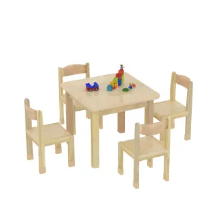 Solid Wood Children's Table and Chair Set - Preschool Furniture for Kindergarten and Daycare Centers - HonPlay