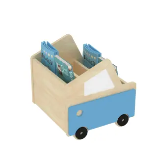 Wooden Car-Shaped Book Storage Bin - Montessori Kindergarten Furniture for Warsaw Preschool Market - HonPlay