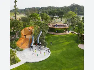 Integrated Outdoor Adventure Playground with Tube Slides and Sandpit - Commercial Non-Powered Play Equipment — HonPlay