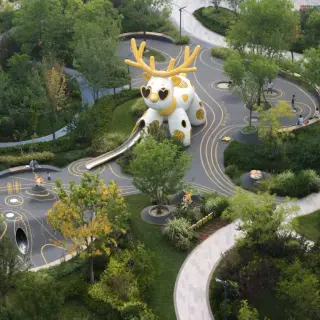 Giant Deer Theme Outdoor Playground - Custom Non-Powered Play Equipment for Dubai Urban Park - HonPlay