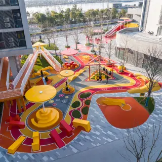 Integrated Urban Landscape Playground - Multi-Functional Non-Powered Play Equipment for Residential Community Projects - HonPlay
