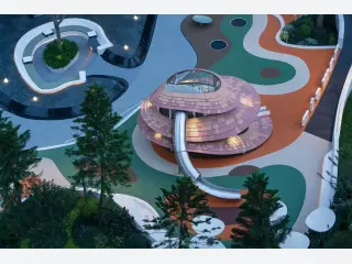 Tiered Shell Architectural Playground - Artistic Outdoor Play Equipment — HonPlay