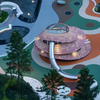 Tiered Shell Architectural Playground - Artistic Outdoor Play Equipment for Singapore Urban Parks - HonPlay