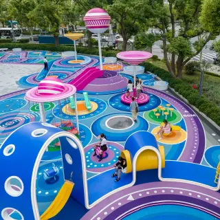 Vibrant Galaxy Theme Outdoor Playground - Custom Non-Powered Play Equipment for Urban Public Spaces in Berlin - HonPlay