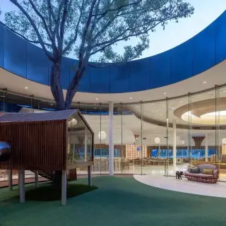 Modern Wooden Treehouse Slide - Premium Indoor Play Structure for Dubai Luxury Residential Projects - HonPlay