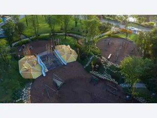 Geometric Hillside Playground - Integrated Outdoor Adventure Park — HonPlay
