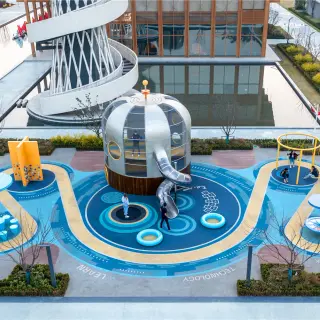 Futuristic Space-Themed Outdoor Playground - Integrated Educational Play Equipment for Singapore Smart City Parks - HonPlay
