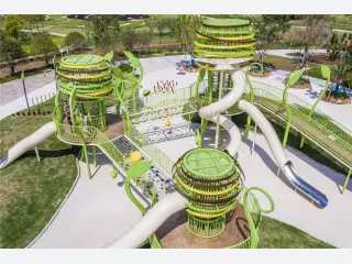 Nature-Inspired Multi-Tower Adventure Playground - Commercial Outdoor Play Equipment — HonPlay
