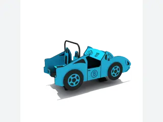 Blue Race Car Spring Rider - Durable Outdoor Playground Equipment — HonPlay