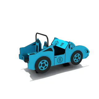 Blue Race Car Spring Rider - Durable Outdoor Playground Equipment for Warsaw Parks - HonPlay