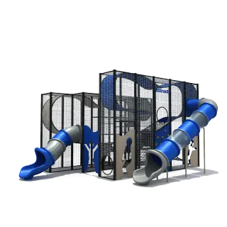 Modular Cage Adventure Playground with Spiral Slides - Commercial Indoor Play Equipment for Dubai Mall Play Zone - HonPlay