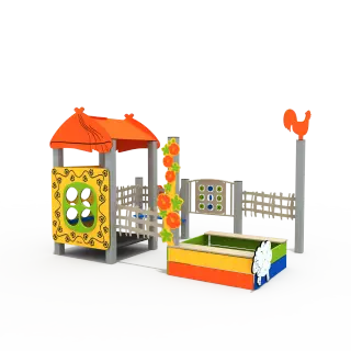 Farmstead Adventure Playhouse with Sandbox - Durable Outdoor Playground Equipment for Warsaw Kindergarten Parks - HonPlay