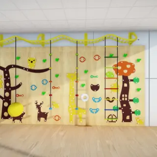 Animal Theme Indoor Climbing Wall - Interactive Sensory Play Equipment for Warsaw Kindergarten - HonPlay