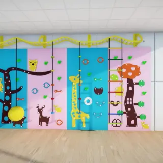 Animal Theme Indoor Climbing Wall - Interactive Kids Play Equipment for Warsaw Kindergarten - HonPlay