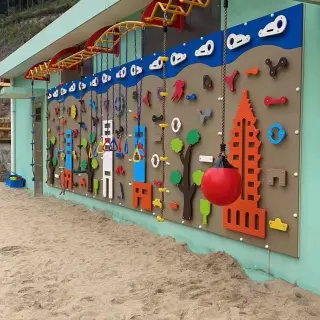 Interactive Wall-Mounted Climbing Panel & Monkey Bar Set - Outdoor Sensory Play Equipment for Singapore Preschools - HonPlay
