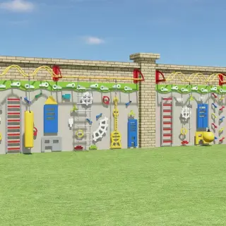 Interactive Wall-Mounted Climbing Panel - Outdoor Sensory Play Equipment for Dubai School Playgrounds - HonPlay