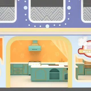 Mini Kitchen Roleplay Playhouse - Interactive Indoor Playground Equipment for Warsaw Family Entertainment Centers - HonPlay