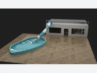 Commercial Fiberglass Water Slide with Integrated Pool - Premium Aquatic Play Equipment — HonPlay