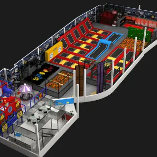 Comprehensive Indoor Trampoline Park with Multi-Level Soft Play - Commercial Entertainment Center for Warsaw Shopping Malls - HonPlay