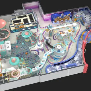 Futuristic Space Theme Indoor Playground - Large Scale FEC Equipment for Dubai Mall Play Zone - HonPlay