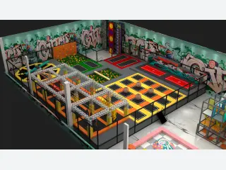 Commercial Indoor Trampoline Park with Ninja Warrior Course - High-Performance Adventure Play Equipment — HonPlay