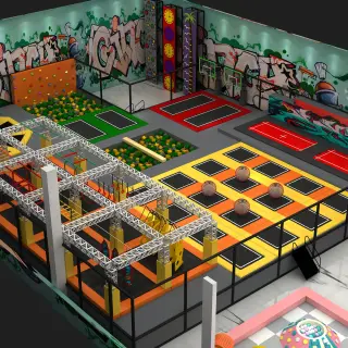 Commercial Indoor Trampoline Park with Ninja Warrior Course - High-Performance Adventure Play Equipment for Warsaw Entertainment Centers - HonPlay