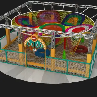 Rainbow Crochet Net Adventure Playground - Commercial Indoor Soft Play Equipment for Dubai Mall Play Zone - HonPlay