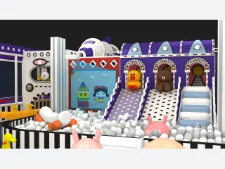 Line Friends Themed Indoor Soft Play Center - Interactive Ball Pit and Slide Set — HonPlay