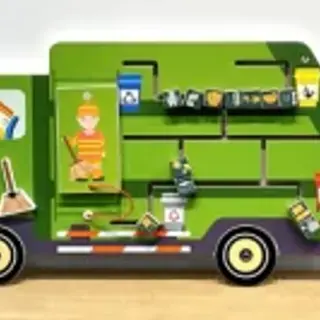 Garbage Truck Sensory Wall Panel - Interactive Educational Play Equipment for Berlin Kindergarten - HonPlay