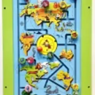 World Map Magnetic Maze Wall Panel - Educational Sensory Play Equipment for Berlin Kindergarten - HonPlay