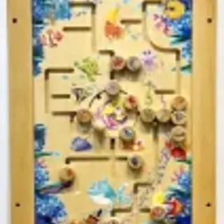 Interactive Wall-Mounted Wooden Maze - Underwater Theme Sensory Play for Kindergarten Classrooms - HonPlay