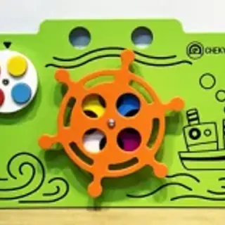 Nautical Ship Wheel Activity Panel - Interactive Wall-Mounted Play Equipment for Warsaw Kindergarten - HonPlay