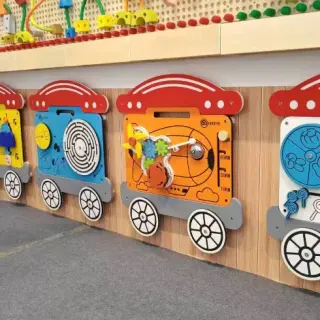 Train-Themed Interactive Wall Sensory Panels - Educational Indoor Play Equipment for Warsaw Preschools - HonPlay