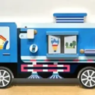 Blue Truck Wall Activity Board - Interactive Sensory Play Equipment for Dubai Mall Play Zone - HonPlay