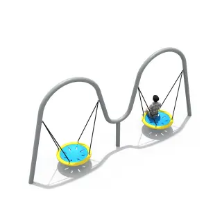Double Nest Swing Set - Inclusive Outdoor Playground Equipment for Singapore Urban Parks - HonPlay