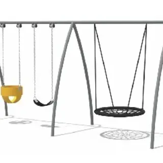 Triple Bay Mixed Swing Set - Commercial Outdoor Playground Equipment for Warsaw Public Parks - HonPlay