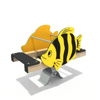 Yellow Fish Spring Seesaw - Interactive Outdoor Playground Equipment for Warsaw Parks - HonPlay