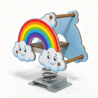 Rainbow Cloud Spring Rider - Freestanding Outdoor Playground Equipment — HonPlay