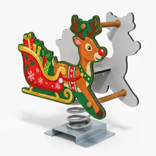 Reindeer Sleigh Spring Rider - Festive Themed Playground Equipment — HonPlay
